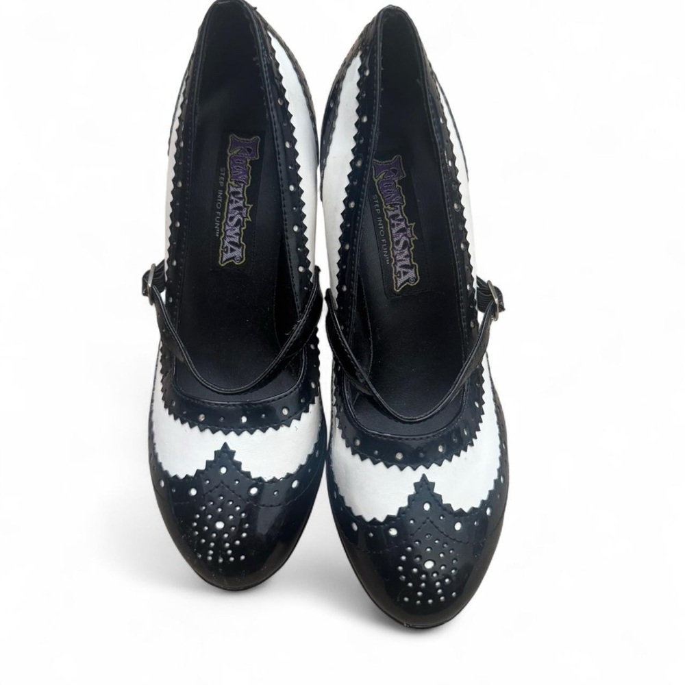 Pleaser Black and White Heels